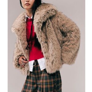 NWT Free people Rina Faux Fur Coat S